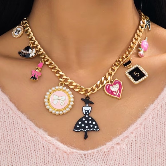 Jewelry - High Fashion Gold Plated Charm Necklace